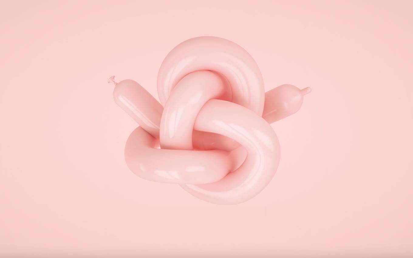 Pink balloon tied in a knot